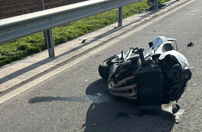 Locul unde și-a găsit sfârșitul motociclistul FOTO: IPJ Dolj