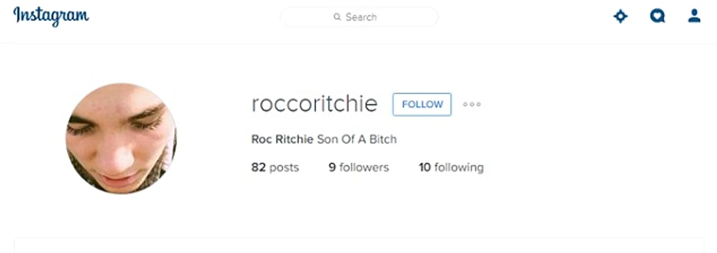 Acesta este noul cont de Instagram al lui Rocco