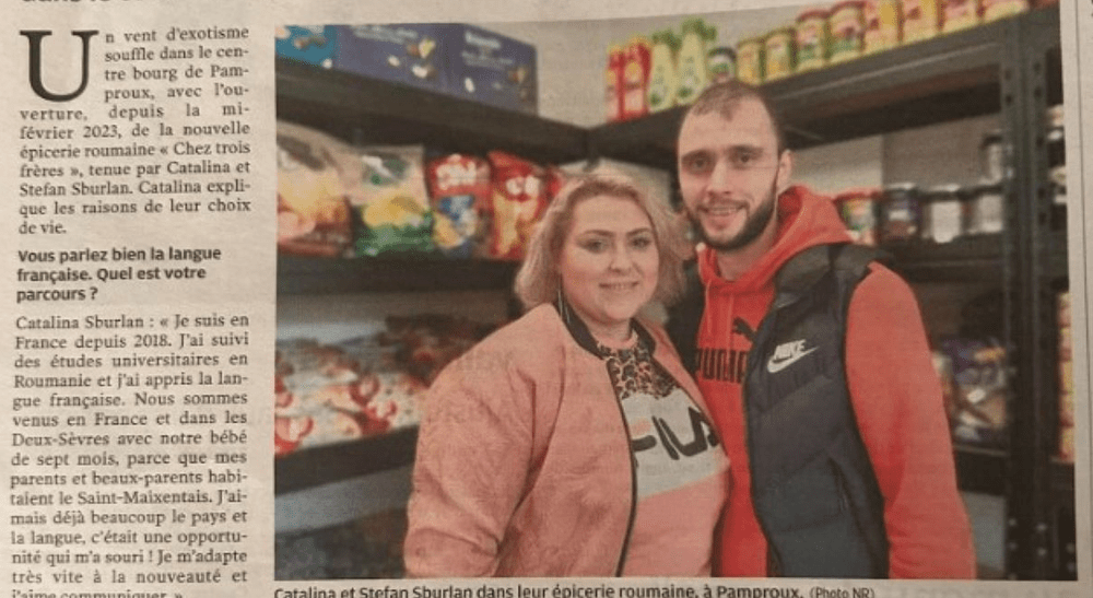Doi soți stabiliți în Franța au deschis un magazin românesc în centrul unei comune