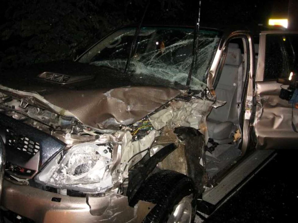 Jeep facut praf intr-un accident, la Talmaciu