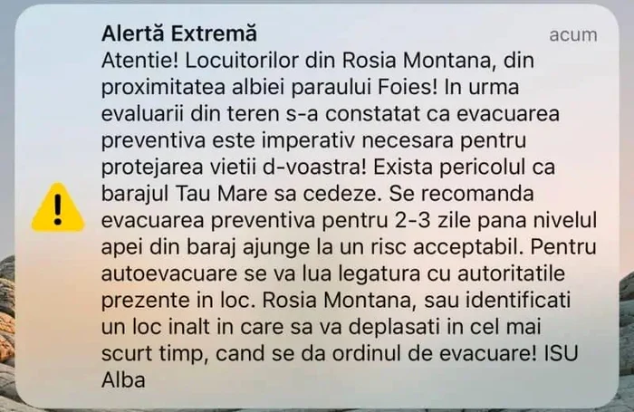 Mesajul primit de locuitorii din Roșia Montană FOTO alba24.ro