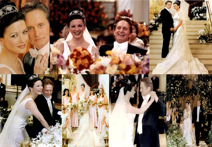 Colaj de imagin de la nunta lui Michael Douglas cu Chaterine Zeta-Jones din 2000 catherine-zetajones