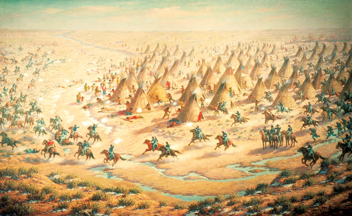  „Masacrul de la Sand Creek“, pictură de Robert Lindneux. FOTO: Getty Images