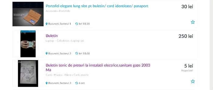 Și pe OLX au fost date anunțuri pentru buletine