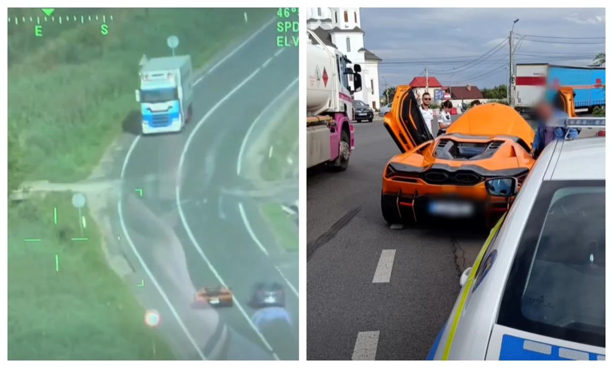 Poliția a sancționat șoferul unui Lamborghini