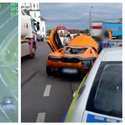 Lamborghini filmat din elicopter efectuând trei depășiri pe linia continuă. Pedeapsa primită de șofer