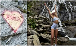 „Anna”, declarație de iubire cu graffiti pe Transfăgărășan. Bărbatul riscă o amendă pentru gestul său FOTO captura video social media