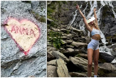 „Anna”, declarație de iubire cu graffiti pe Transfăgărășan. Bărbatul riscă o amendă pentru gestul său FOTO captura video social media