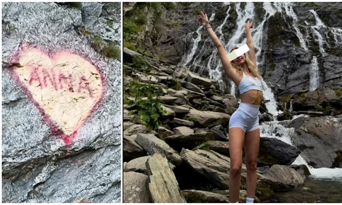 „Anna”, declarație de iubire cu graffiti pe Transfăgărășan. Bărbatul riscă o amendă pentru gestul său FOTO captura video social media