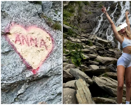 „Anna”, declarație de iubire cu graffiti pe Transfăgărășan. Bărbatul riscă o amendă pentru gestul său FOTO captura video social media