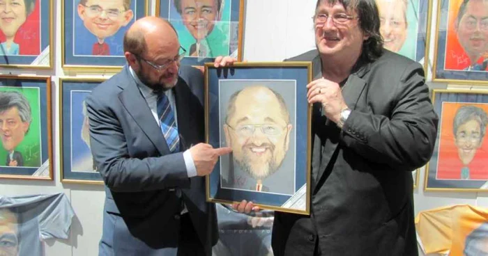 Ştefan Popa Popa's şi Martin Schulz, preşedintele Parlamentului European FOTO Ş.Both
