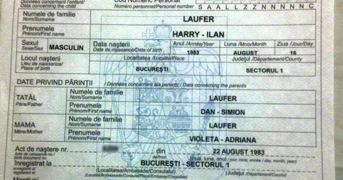 Laufer certificat nastere