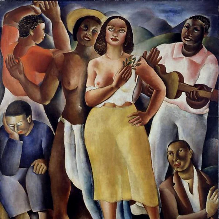 "Samba" (1925), lucrarea artistului brazilian Di Cavalcanti (detaliu)