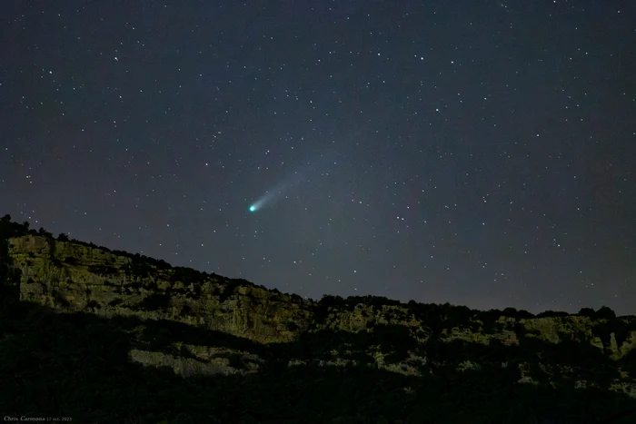 Cometa poate fi văzută cu ochiul liber din zonele luminoase și puțin poluate. FOTO: X/@CCChrispic