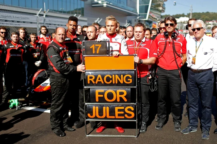 Mesaj pentru Jules Bianchi FOTO AFP