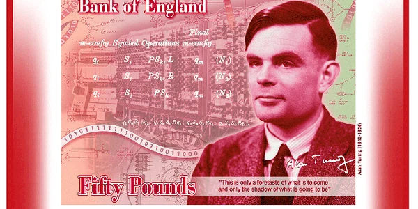 Alan Turing pe bancnota de 50 de lire