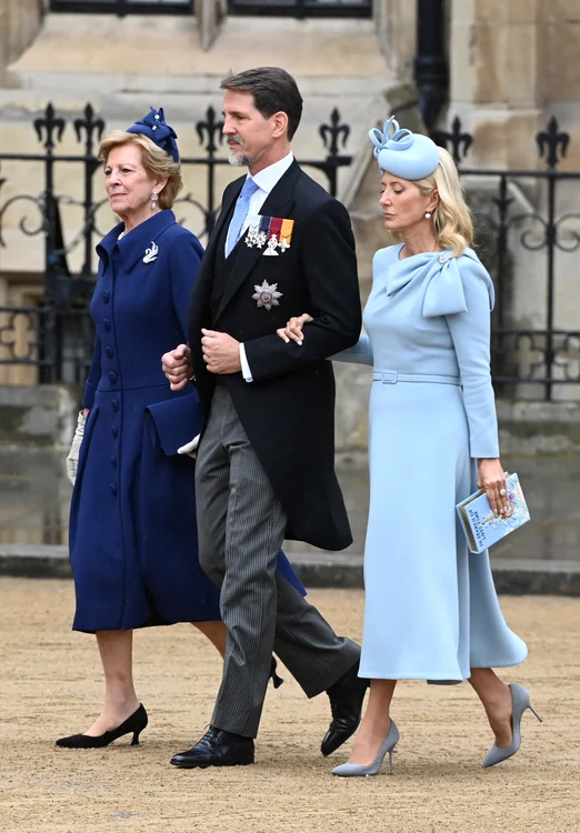 Regina-mamă Anne Marie, cu fiul ei, Pavlos al Greciei, și nora Marie-Chantal. FOTO: Getty Images