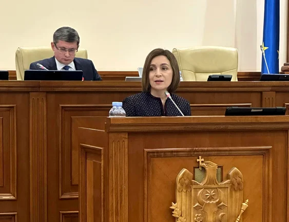 Maia Sandu a ținut un discurs în Parlamentul de la Chișinău. FOTO: Facebook.com