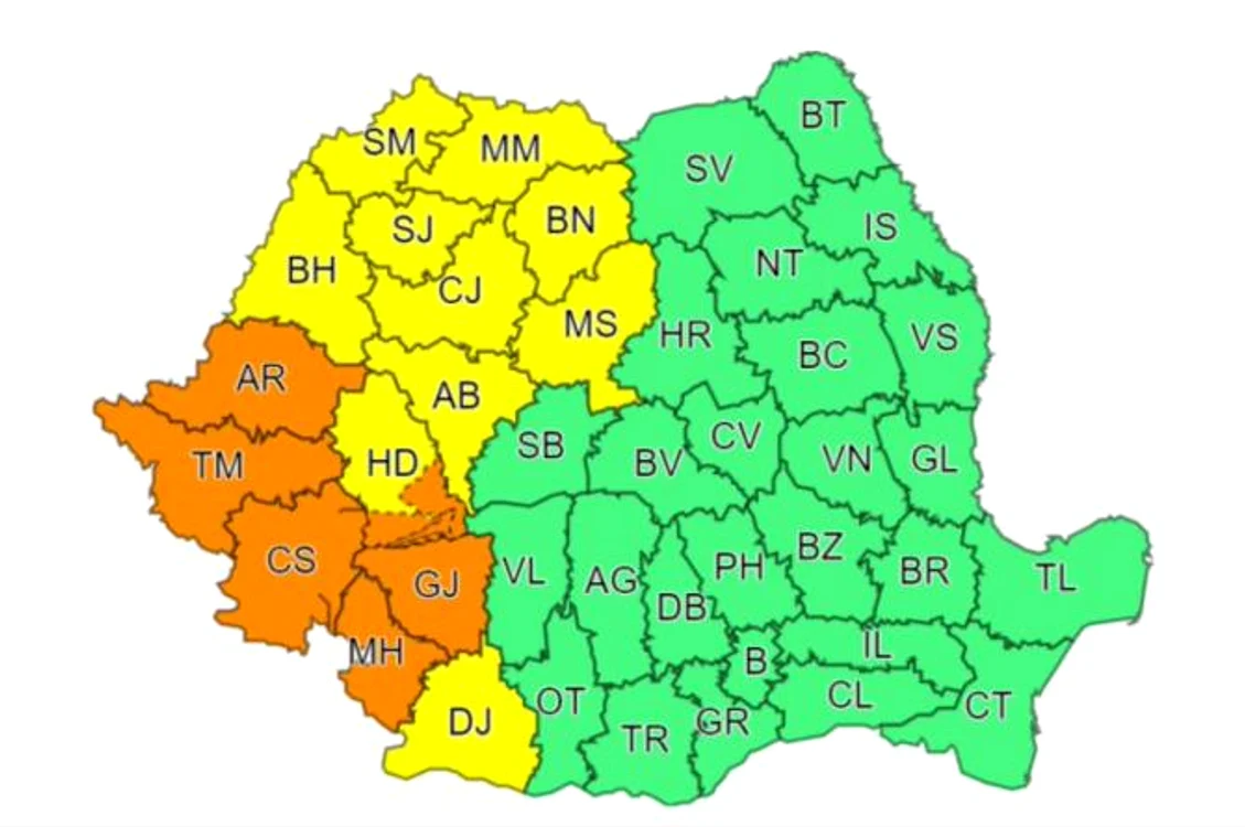 Vreme rea în mai multe județe FOTO meteoromania.ro