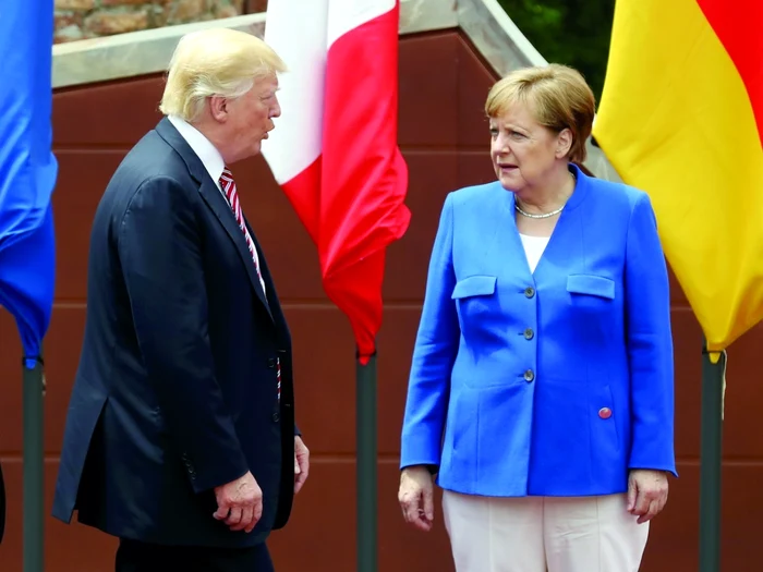 Preşedintele SUA Donald Trump şi cancelarul german Angela Merkel