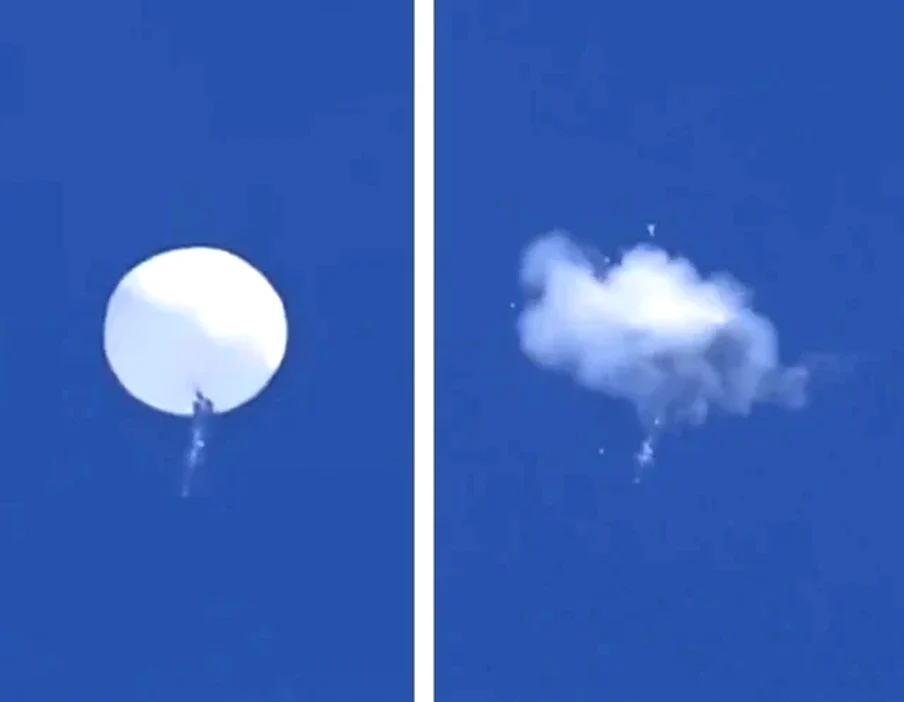 Balonul chinez, distrus de armata SUA FOTO Captură de ecran/Twitter
