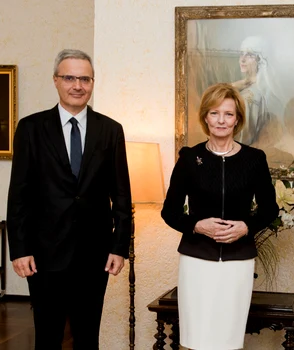 Majestatea Sa Margareta și ambasadorul Franței Nicolas Warnery. FOTO: Daniel Angelescu, Casa Majestății Sale