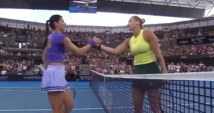 Sorana și Aryna, la salutul de la final FOTO captură video WTA