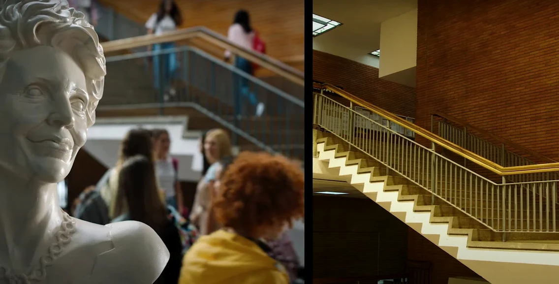 Universitatea Politehnică din București, cadrul serial Wednesday, Netflix (stânga)