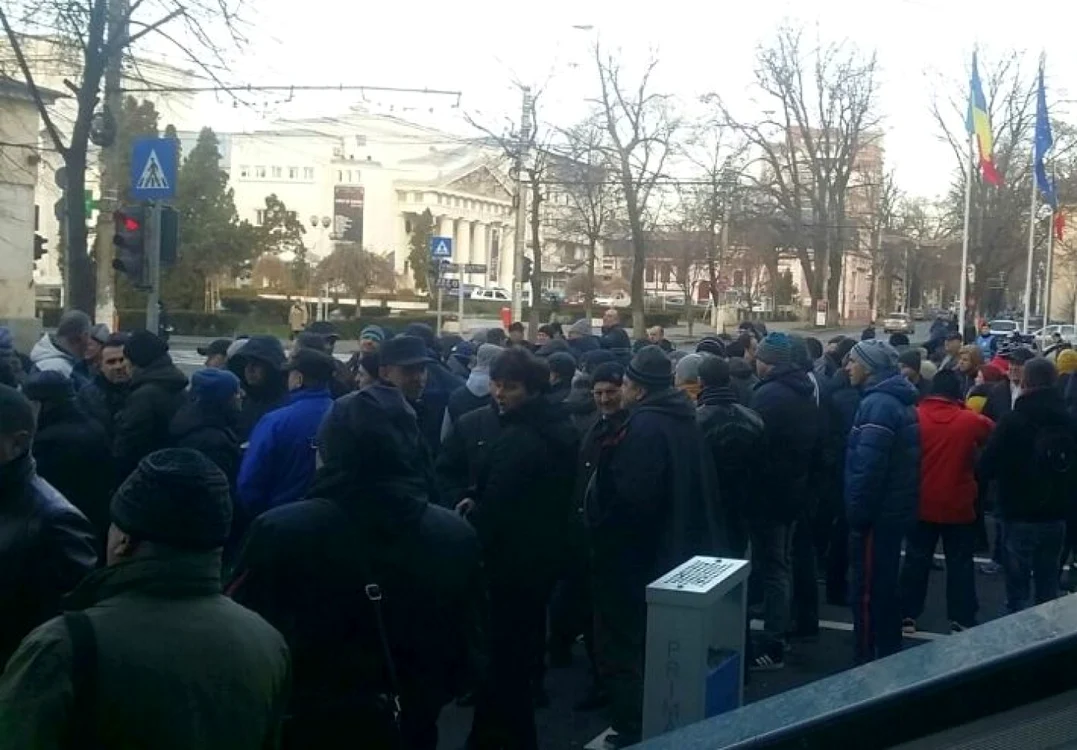 Imagine de la protestul şoferilor din Galaţi SURSA FOTO Facebook/Grupul şoferilor din Galaţi
