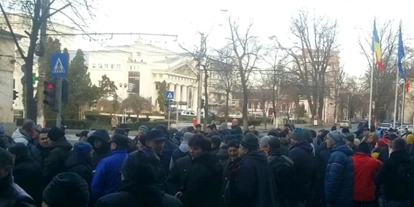 Imagine de la protestul şoferilor din Galaţi SURSA FOTO Facebook/Grupul şoferilor din Galaţi