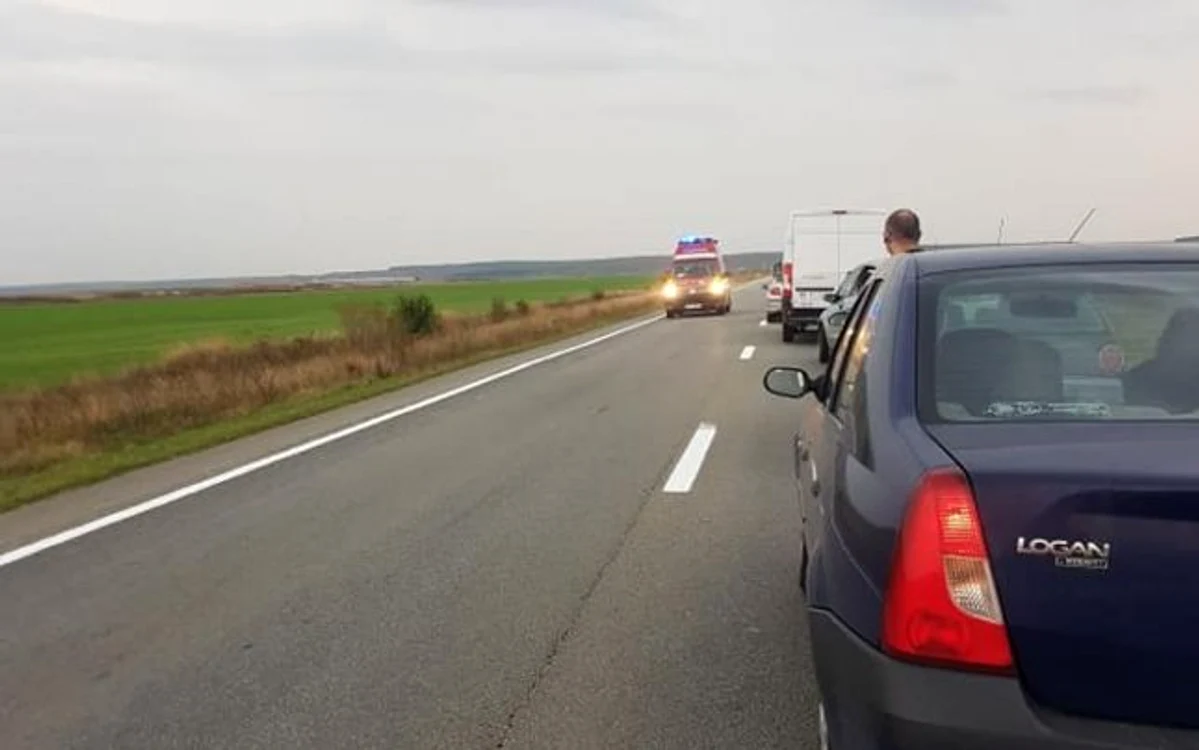 Accidentul a avut loc pe drumul european R 574, în judeţul Olt FOTO. Facebook/Cristi Ghidarcel