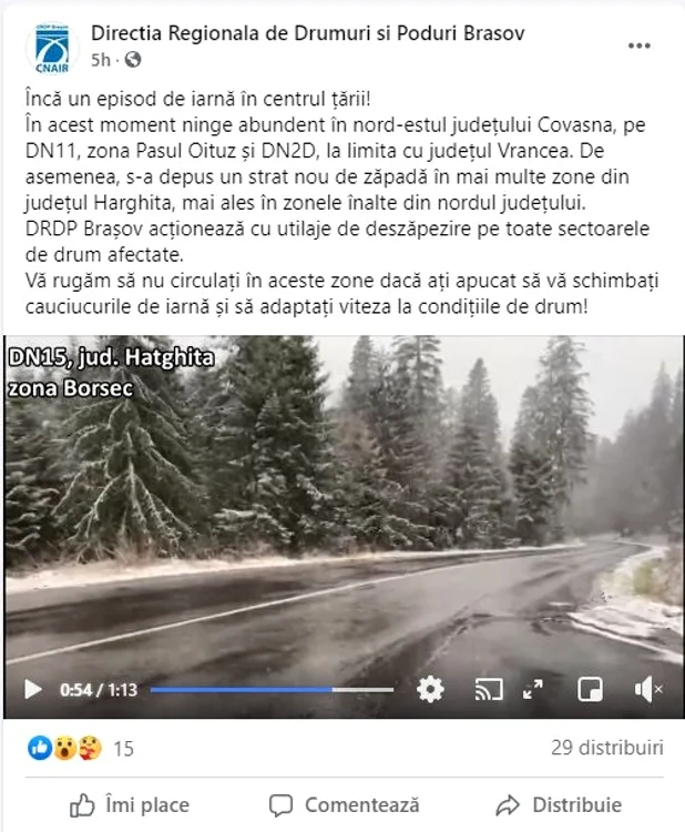 În București a nins cu fulgi mari, ca în mijlocul iernii