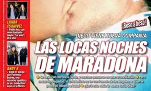 Revista argentiniană care a surprins sărutul dintre Maradona şi Pamela jpeg