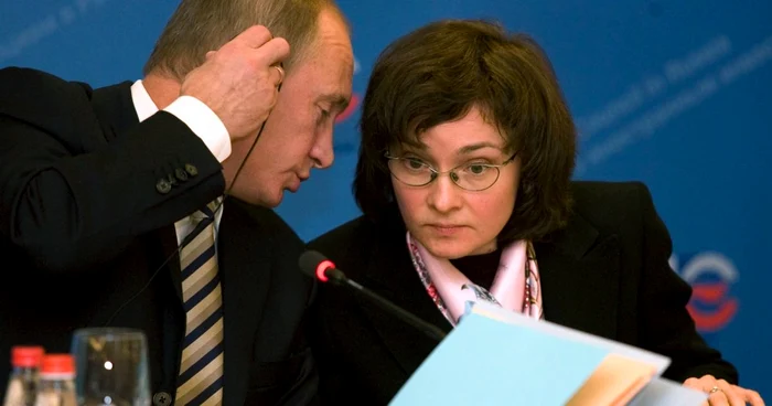 Elvira Nabiullina este o apropiată a preşedintelui rus Vladimir Putin