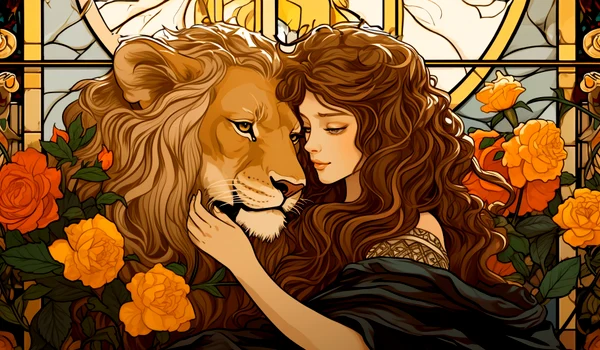 artistic scene inspired by art nouveau style with colorful depictions jpg