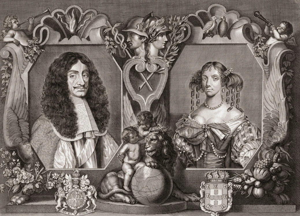 Regele Carol al II lea al Angliei, 1630 1685 și soția sa, Ecaterina de Braganza, profimedia 0809978526 jpg