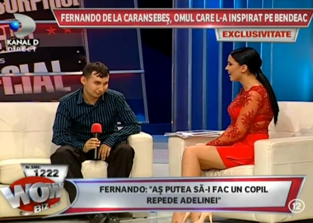 
    Fernando de la Caransebeş o vrea pe Adelina Pestriţu. Ea s-a emoţionat. (Captură Kanal D)  