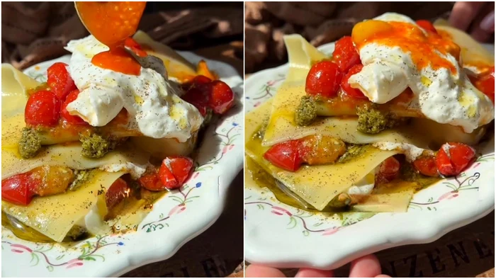 Lasagna reinterpretată/ sursa Facebook