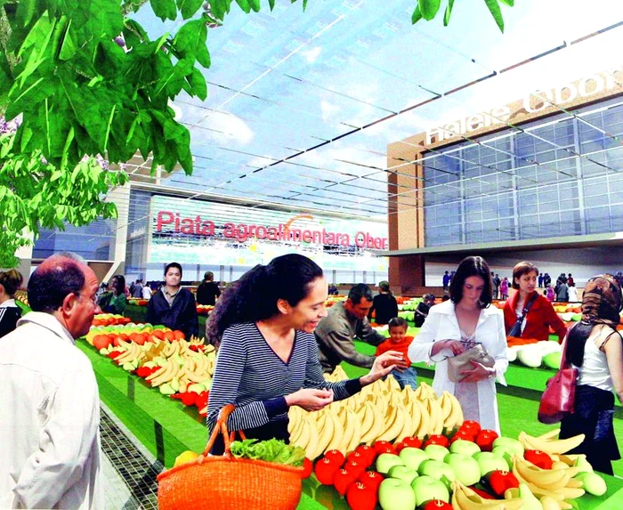 Piaţa agroalimentară, situată la parterul clădirii, va avea 1.300 de tarabe moderne