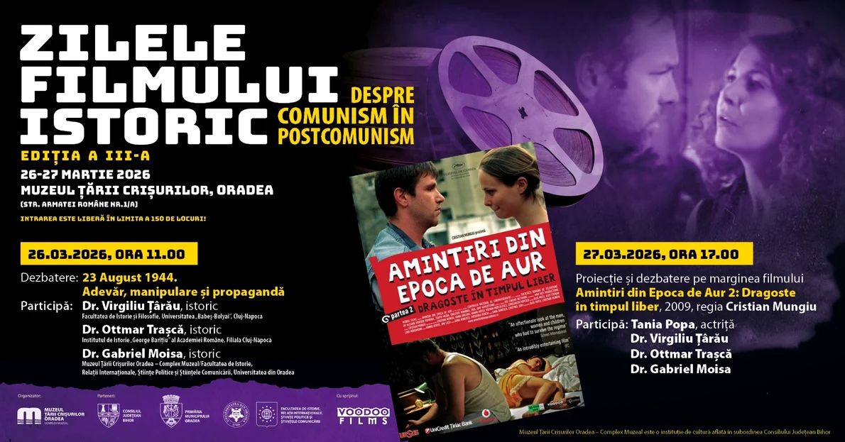 „Zilele Filmului Istoric - Despre comunism în postcomunism”, la Muzeul Țării Crișurilor din Oradea