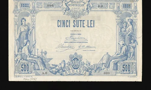 Bilet ipotecar cu valoarea de 500 Lei (specimen), 1877 (© Muzeul Național de Istorie a României)