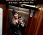 Gabriela Oțil și fiul ei, Tiago, în lift  foto: Facebook 
