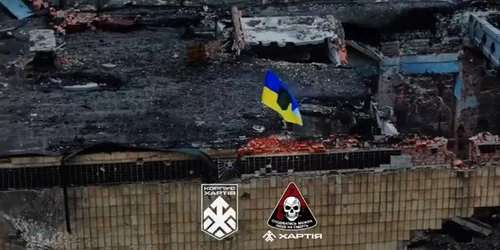 Steag ucrainean la Kupiansk FOTO X jfif