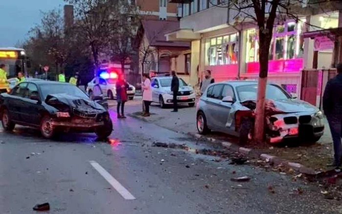 Imagine de la accidentul din Râmnicu Vâlcea de pe strada Mihai Viteazul Foto gazetavalceana ro