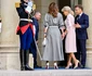 Regina Rania și Brigitte Macron pe tocuri la Palatul Elysee, cu Emmanuel Macron și Regele Abdullah.