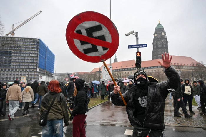 S-a manifestat în Dresda împotriva extremismului, foto AFP