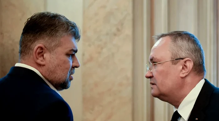 Marcel Ciolacu și Nicolae Ciucă par a nu mai fi pe aceeași lungime de undă. FOTO Mediafax