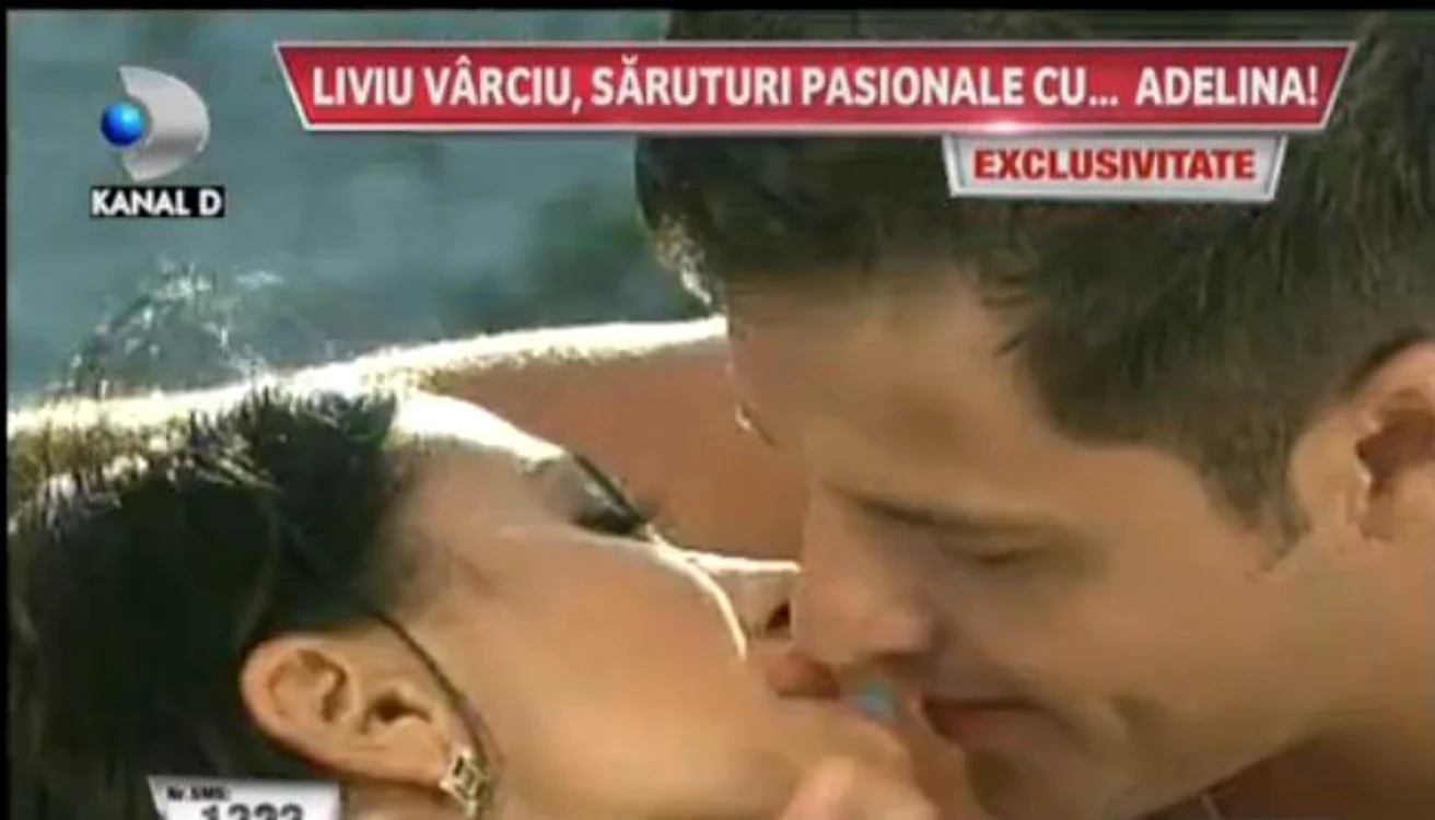 Liviu şi partenera sa din videoclip s-au sărutat cu pasiune, nu o dată, ci de trei ori (captură: Kanal D)
