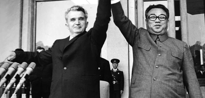 Nicolae Ceauşescu şi Kim Ir Sen, la Phenian, în iunie 1971. ARHIVELE NATIONALE