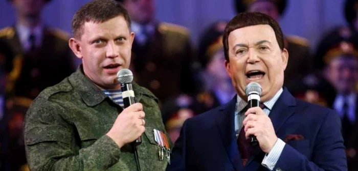 Liderul autoproclamatei republici Doneţk, Aleksandr Zaharcenko şi interpretul rus Iosif Kobzon, pe lista neagră a UE FOTO Reuters
